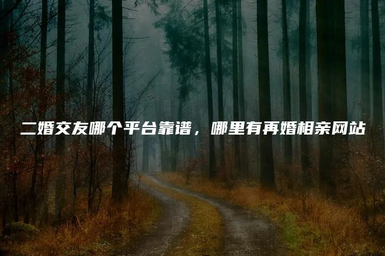 二婚交友哪个平台靠谱，哪里有再婚相亲网站