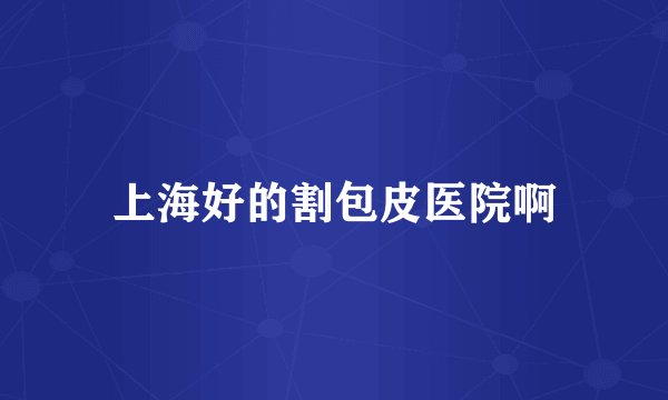 上海好的割包皮医院啊