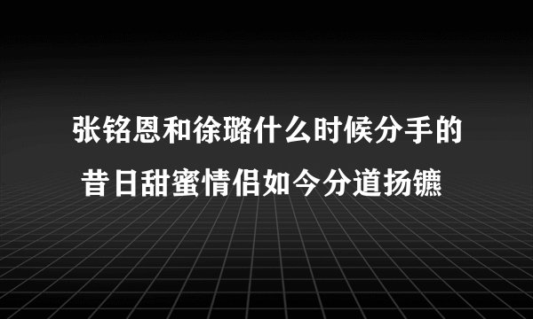 张铭恩和徐璐什么时候分手的 昔日甜蜜情侣如今分道扬镳