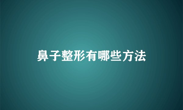 鼻子整形有哪些方法