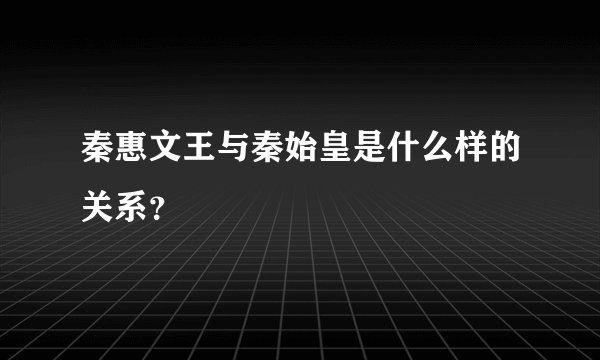 秦惠文王与秦始皇是什么样的关系？