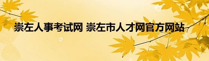 崇左人事考试网 崇左市人才网官方网站