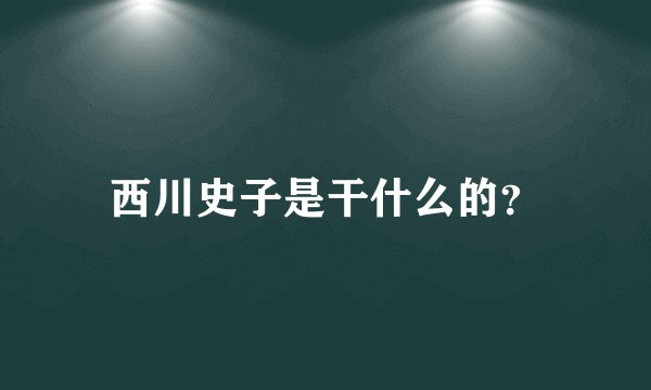 西川史子是干什么的？