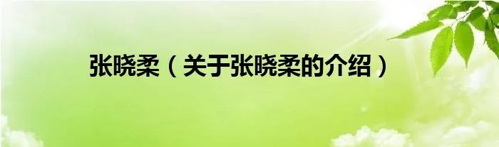 张晓柔（关于张晓柔的介绍）