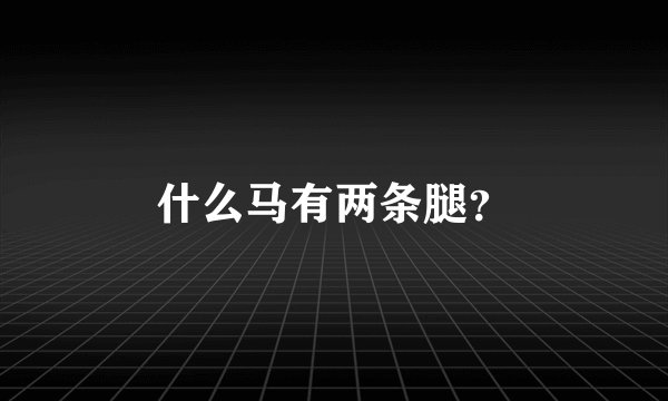 什么马有两条腿？