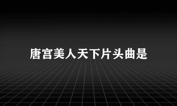 唐宫美人天下片头曲是