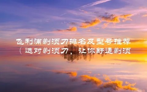 飞利浦剃须刀排名及型号推荐（选对剃须刀，让你舒适剃须）