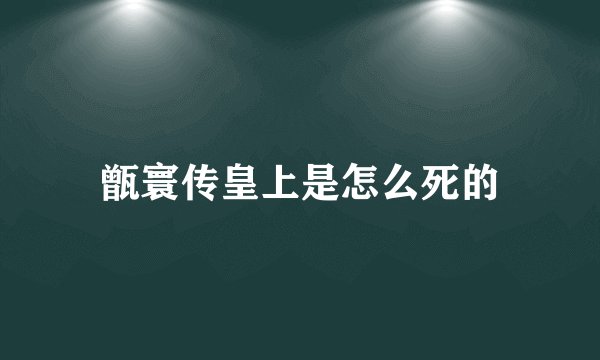 甑寰传皇上是怎么死的
