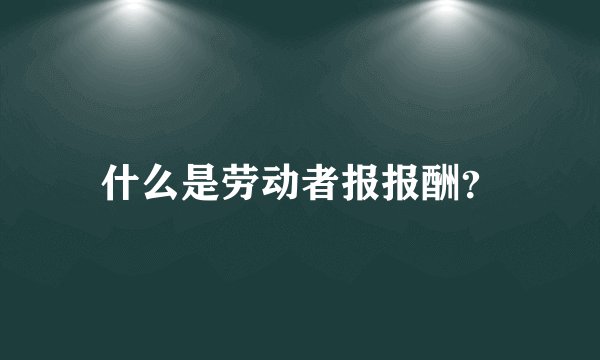 什么是劳动者报报酬？