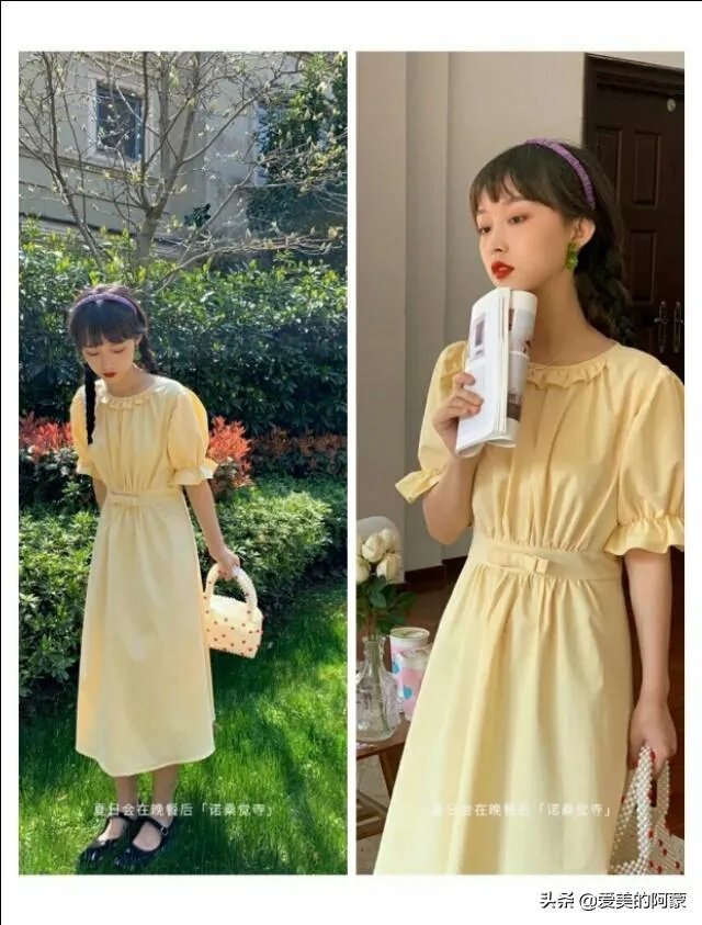 最近被“淡黄色的长裙”洗脑了，有没有淡黄色长裙推荐？