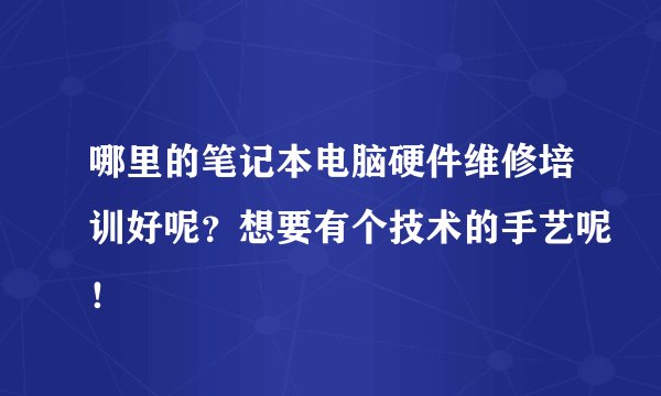 哪里的笔记本电脑硬件维修培训好呢？想要有个技术的手艺呢！