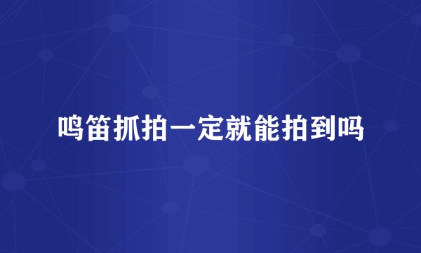 鸣笛抓拍一定就能拍到吗