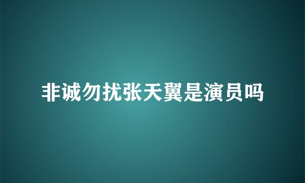 非诚勿扰张天翼是演员吗