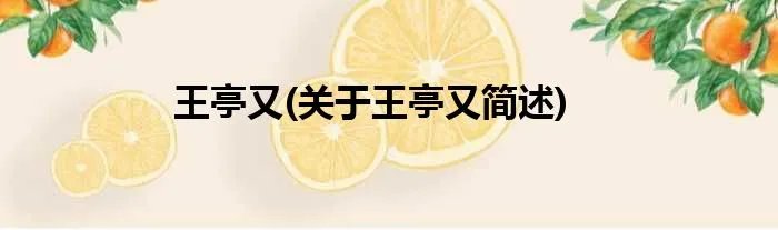 王亭又(关于王亭又简述)