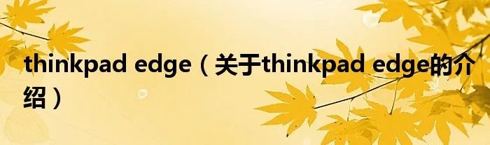 thinkpad edge（关于thinkpad edge的介绍）