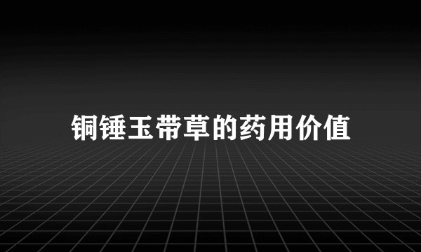 铜锤玉带草的药用价值