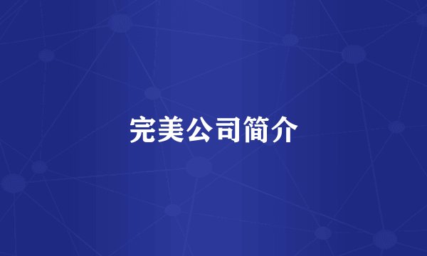 完美公司简介