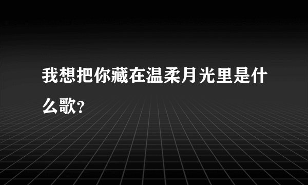 我想把你藏在温柔月光里是什么歌？