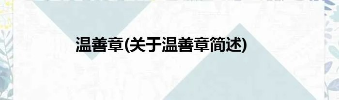 温善章(关于温善章简述)