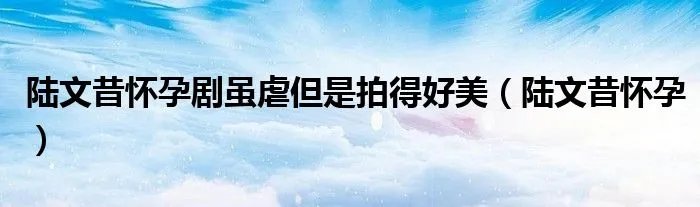 陆文昔怀孕剧虽虐但是拍得好美（陆文昔怀孕）