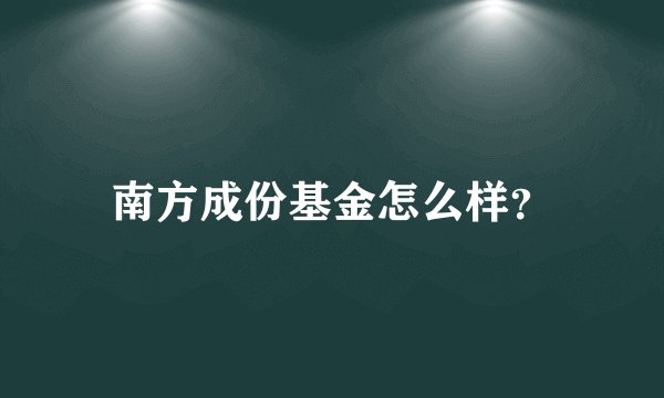 南方成份基金怎么样？