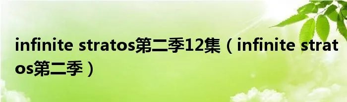 infinite stratos第二季12集（infinite stratos第二季）