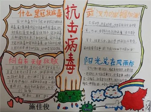 2020新学期一二年级抗疫手绘画
