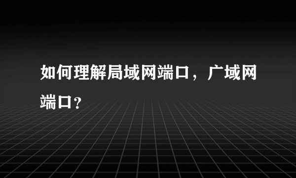 如何理解局域网端口，广域网端口？