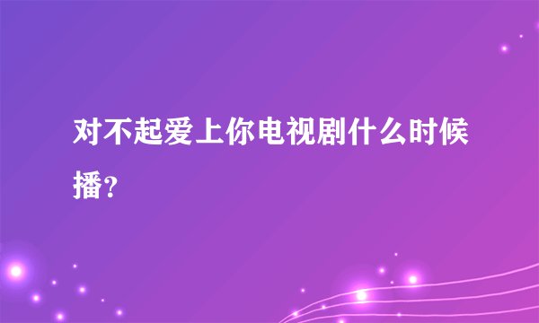 对不起爱上你电视剧什么时候播？