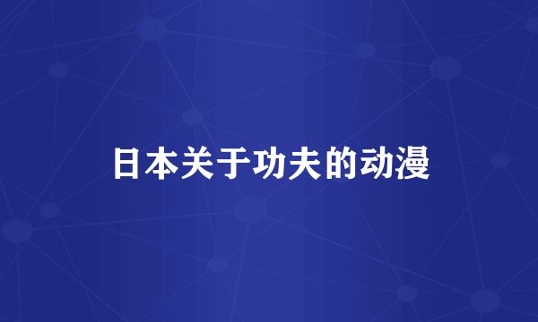 日本关于功夫的动漫