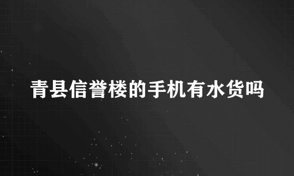 青县信誉楼的手机有水货吗