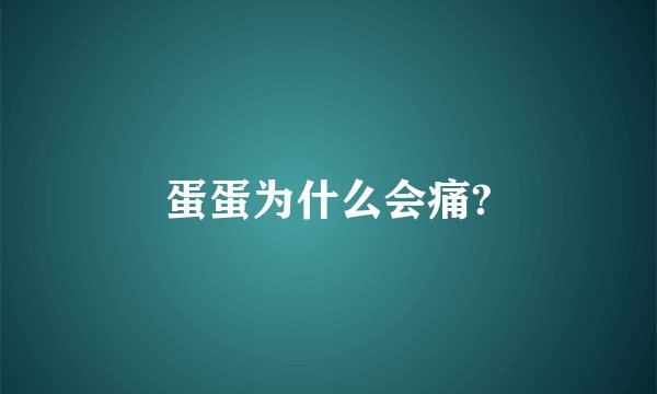 蛋蛋为什么会痛?