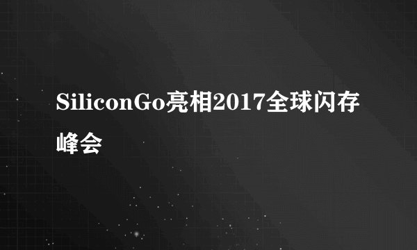 SiliconGo亮相2017全球闪存峰会