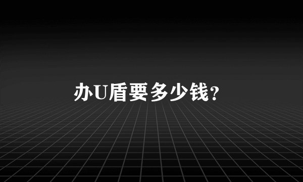 办U盾要多少钱？