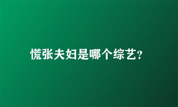 慌张夫妇是哪个综艺？