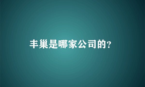 丰巢是哪家公司的？