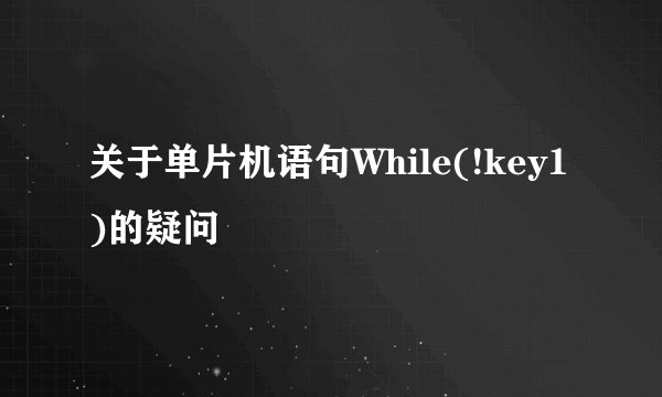 关于单片机语句While(!key1)的疑问