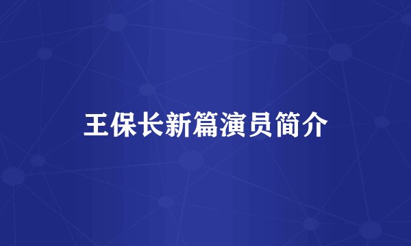 王保长新篇演员简介