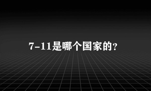 7-11是哪个国家的？