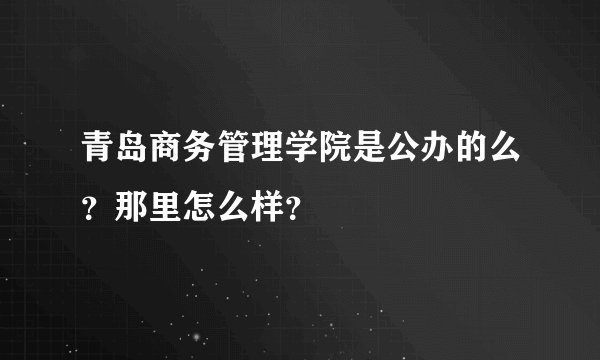 青岛商务管理学院是公办的么?那里怎么样?