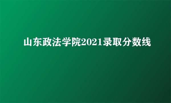 山东政法学院2021录取分数线