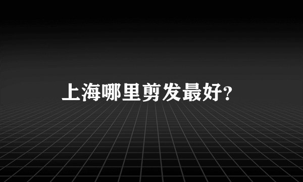 上海哪里剪发最好？