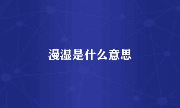漫湿是什么意思