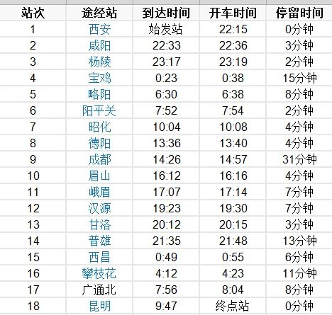 k165次列车经过哪些站