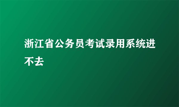 浙江省公务员考试录用系统进不去