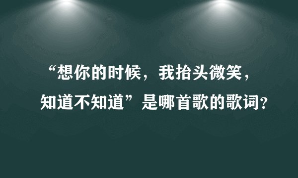 “想你的时候，我抬头微笑，知道不知道”是哪首歌的歌词？