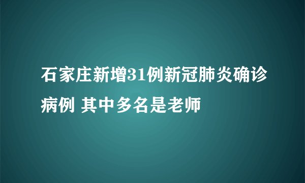 石家庄新增31例新冠肺炎确诊病例 其中多名是老师