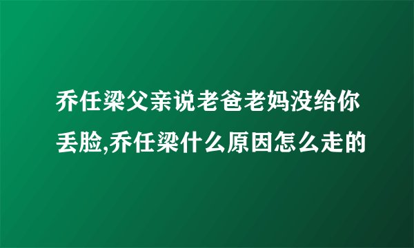 乔任梁父亲说老爸老妈没给你丢脸,乔任梁什么原因怎么走的