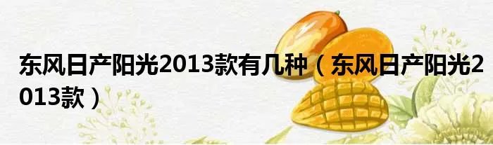 东风日产阳光2013款有几种（东风日产阳光2013款）