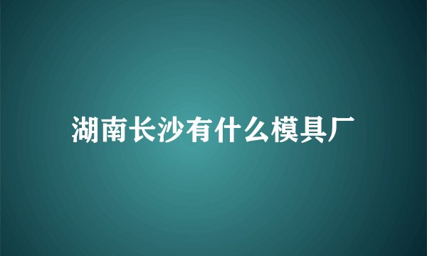 湖南长沙有什么模具厂